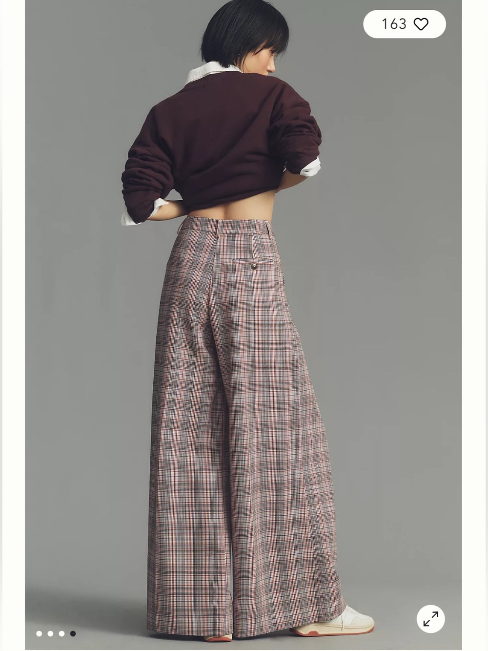 NEW Maeve Anthropologie The Avery Trousers Pleated Wide Leg Plaid Size 14 - Picture 3 of 14